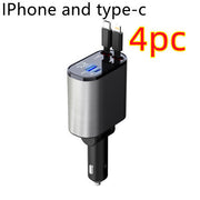 Metal Car Charger 100W Super Fast Charging Car USB And TYPE-C Adapter.