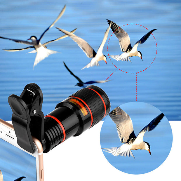 Zoom Mobile Phone Clip-On Retractable Telescope Lens For Galaxy Phones