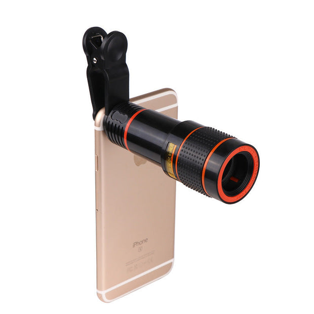 Zoom Mobile Phone Clip-On Retractable Telescope Lens For Galaxy Phones