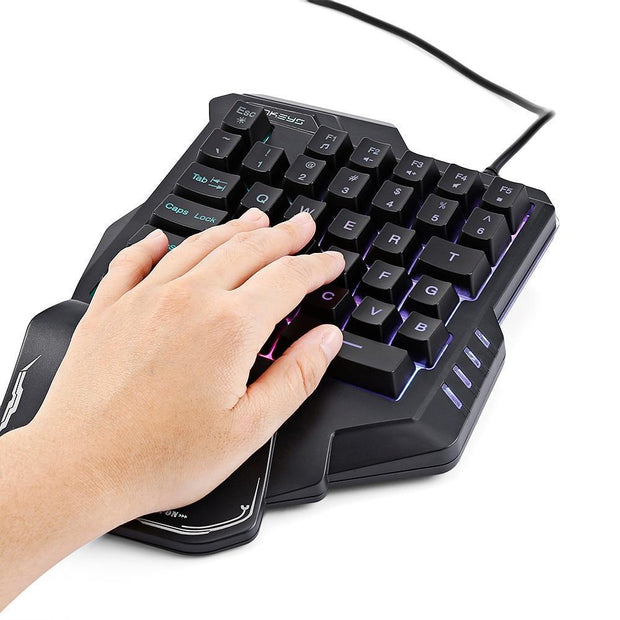 one-Handed Mechanical gaming Keyboard rgb backlit portable mini gaming