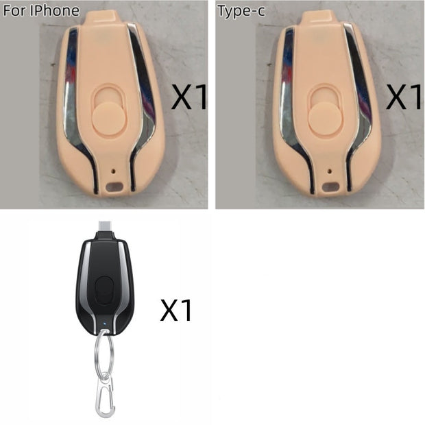 1500mAh Mini Power Emergency Pod Keychain Charger