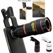 HD 8X Clip On Optical Zoom Telescope Camera Lens For Universal Mobiles