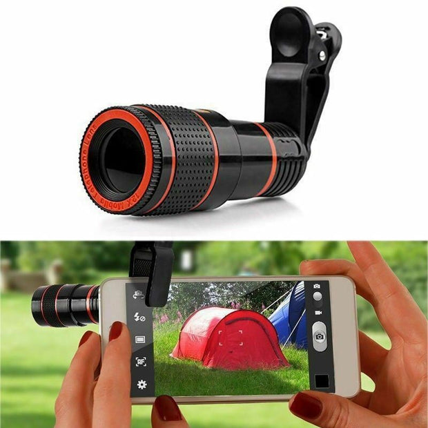 HD 8X Clip On Optical Zoom Telescope Camera Lens For Universal Mobiles